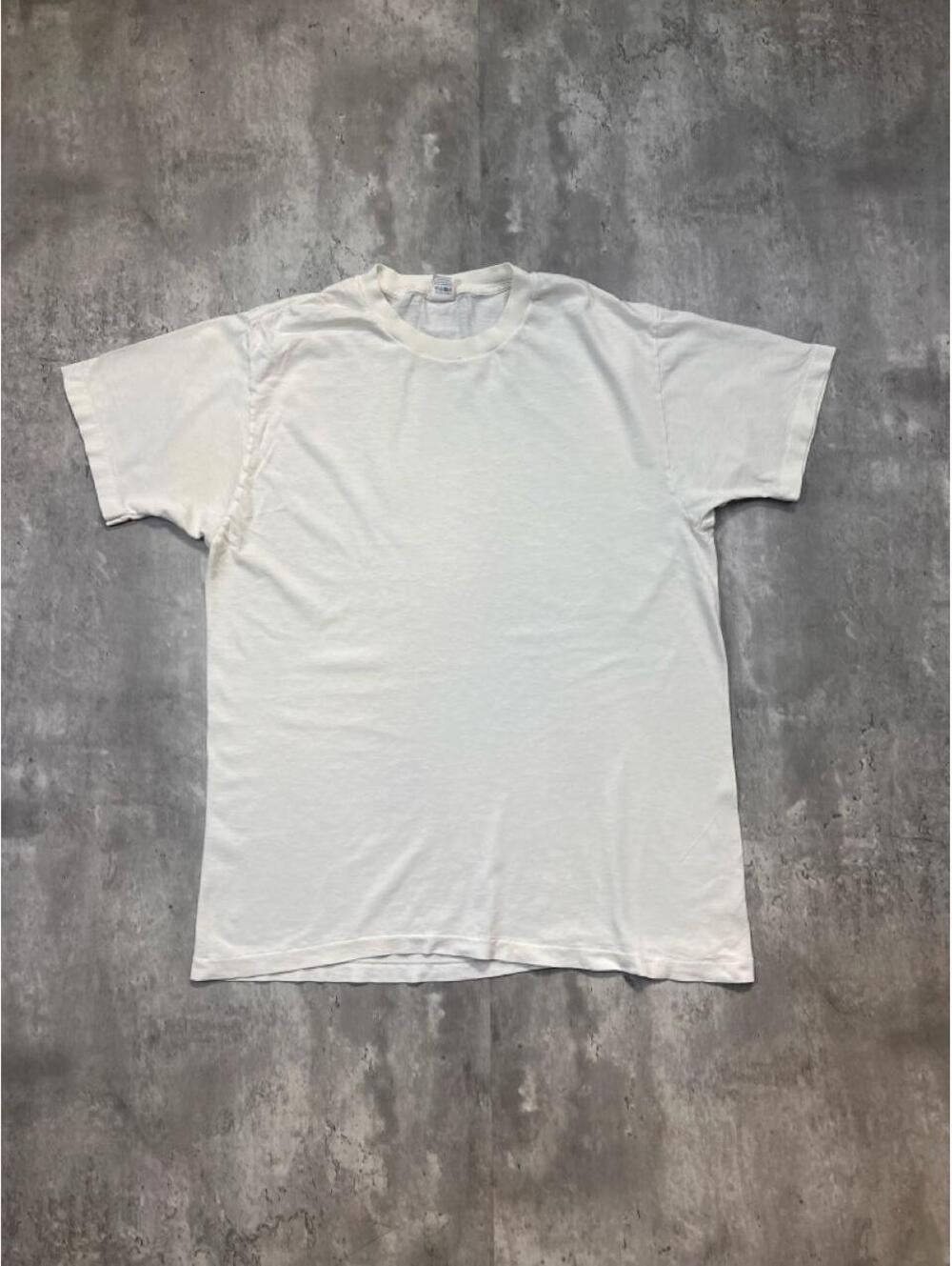 Vintage 80s Jockey White Blank T-Shirt Single Stitch USA